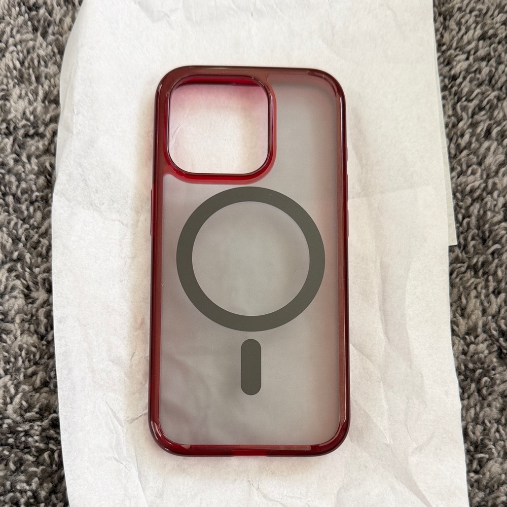 Red I PHONE 15 MagSafe Compatible Phone Case